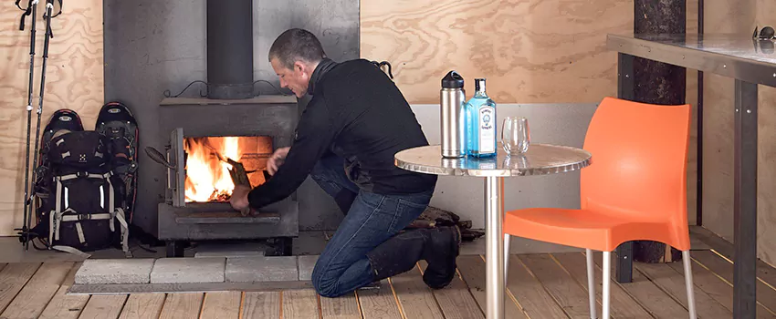 Open Hearth Wood Fireplace Installation in Terrebonne, QC